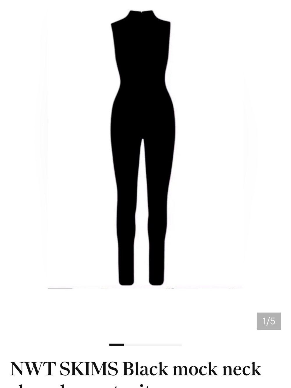SKIMS Black Sleeveless Mock Neck Jumpsuit